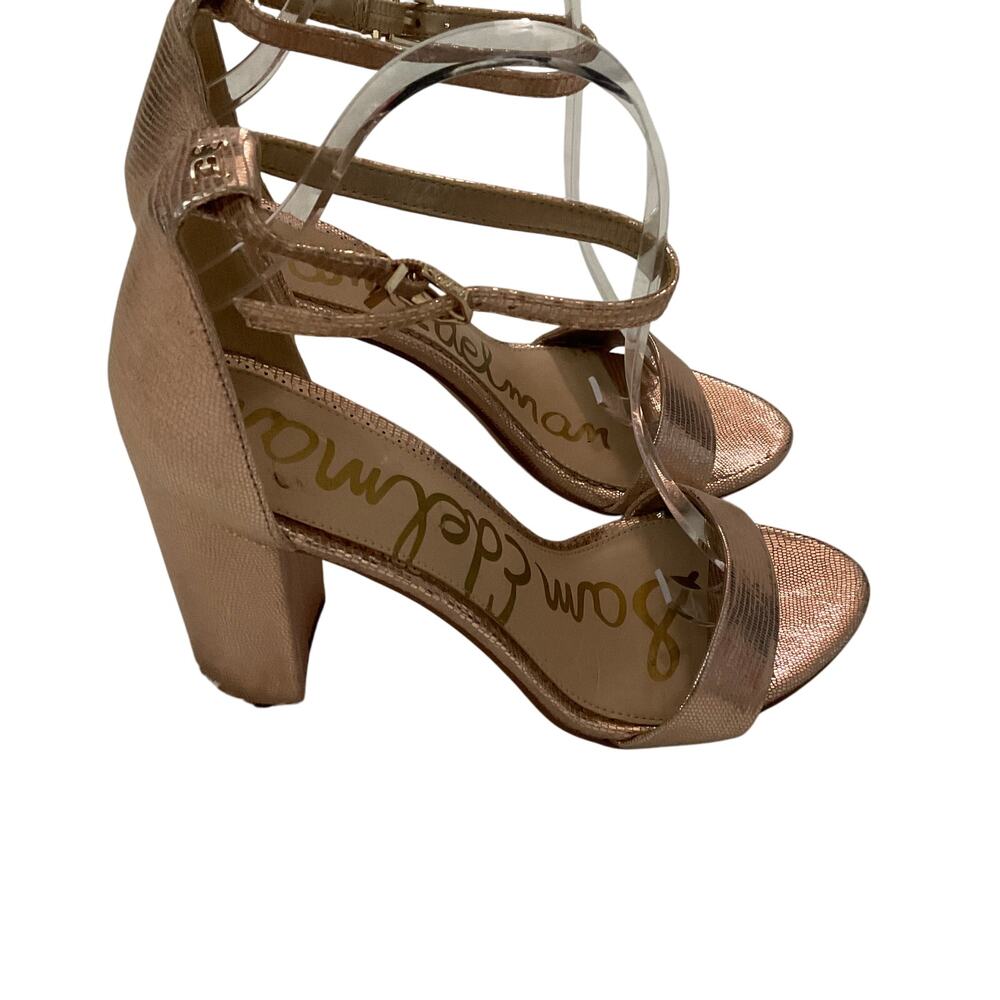 Sam Edelman‎ Yaro Rose Gold Metallic Heeled Sandals - Size 8.5